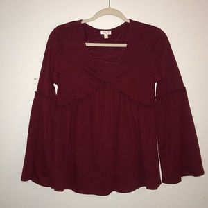 Charming Charlie Maroon Shirt